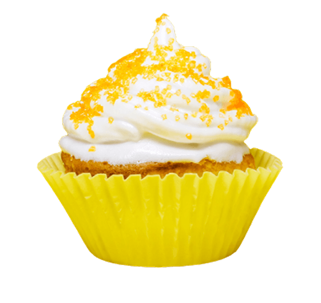 Lemon cupcake with almond shavings